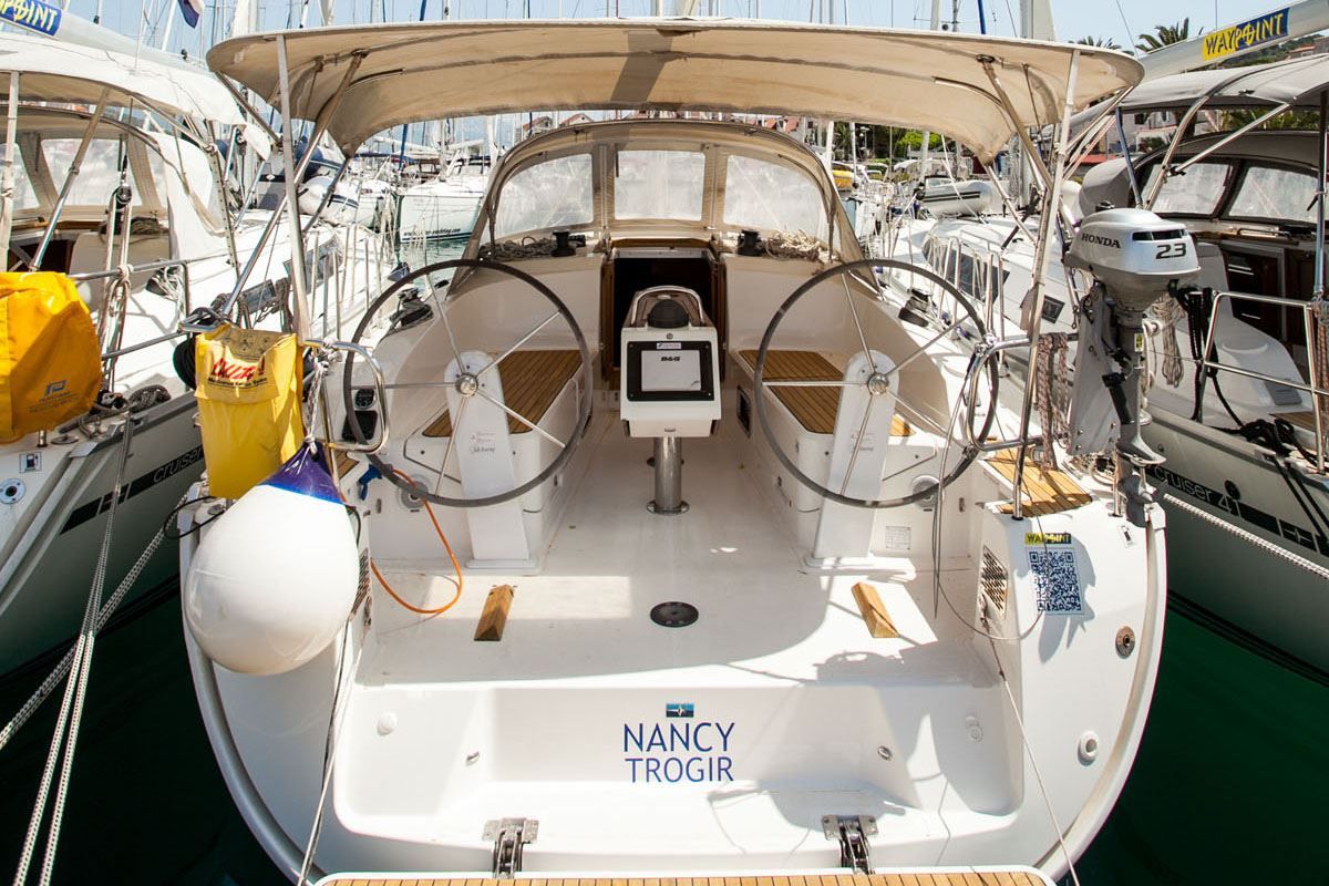 Cockpit of Nancy, a Bavaria Cruiser 37 sailboat at Dubrovnik, Croatia
