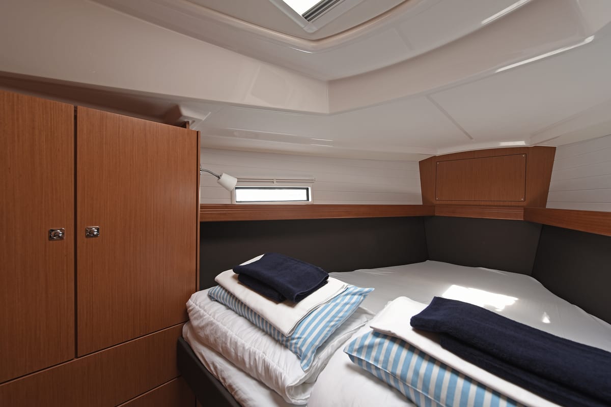 Cabin on Nancy, a Bavaria Cruiser 37 sailboat at Dubrovnik, Croatia
