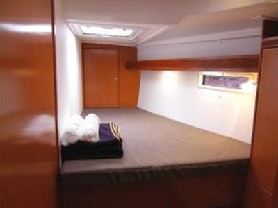 Cabin on Zaurak, a Bavaria Cruiser 50 sailboat at Olbia, Italy
