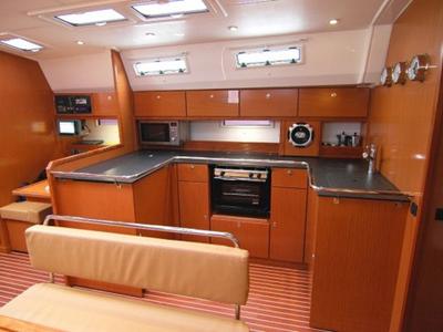 Galley of Zaurak, a Bavaria Cruiser 50 sailboat at Olbia, Italy