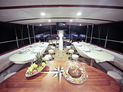 Deck of Oguz Bey, a Custom Made Oguz Bey yacht at Bodrum, Turkey