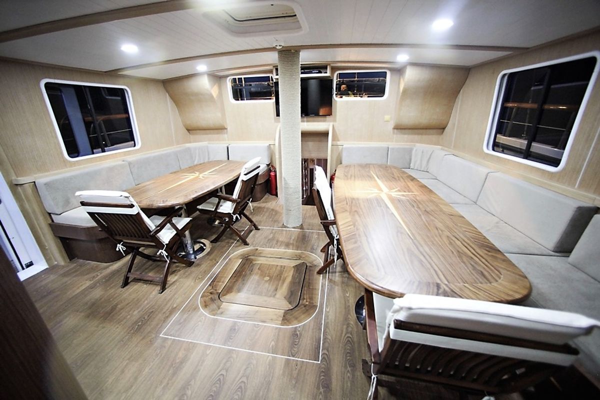 Salon of Oguz Bey, a Custom Made Oguz Bey yacht at Bodrum, Turkey
