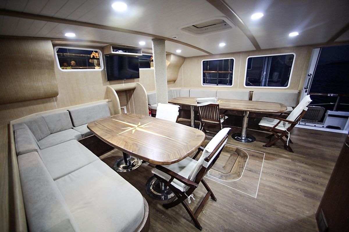 Salon of Oguz Bey, a Custom Made Oguz Bey yacht at Bodrum, Turkey