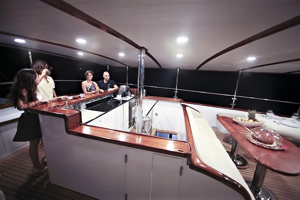 Deck of Oguz Bey, a Custom Made Oguz Bey yacht at Bodrum, Turkey