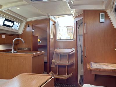Galley of Little Joe, a Bavaria Cruiser 34 sailboat at Općina Rogoznica, Croatia