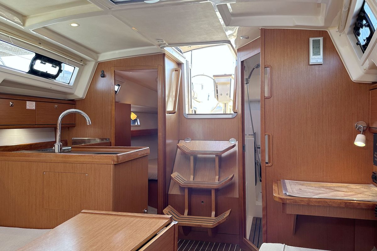 Galley of Little Joe, a Bavaria Cruiser 34 sailboat at Općina Rogoznica, Croatia