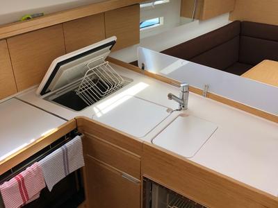 Galley of Laali, a Elan Impression 40 sailboat at Grad Pula, Croatia