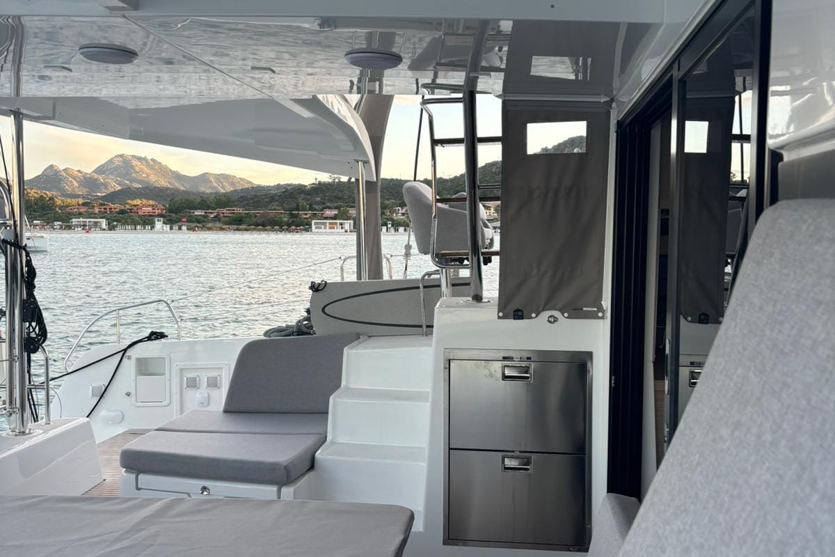 Galley of Veryta, a Lagoon 42 catamaran at Olbia, Italy