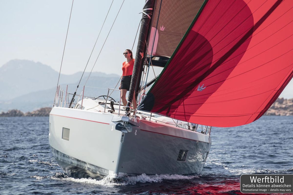 Exterior view of Aquaris, a Beneteau Oceanis 51.1 sailboat at Palma de Mallorca, Spain