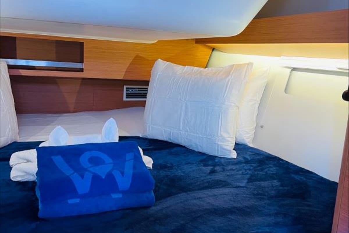 Cabin on Penelope, a Dufour 430 sailboat at Road Town, British Virgin Islands