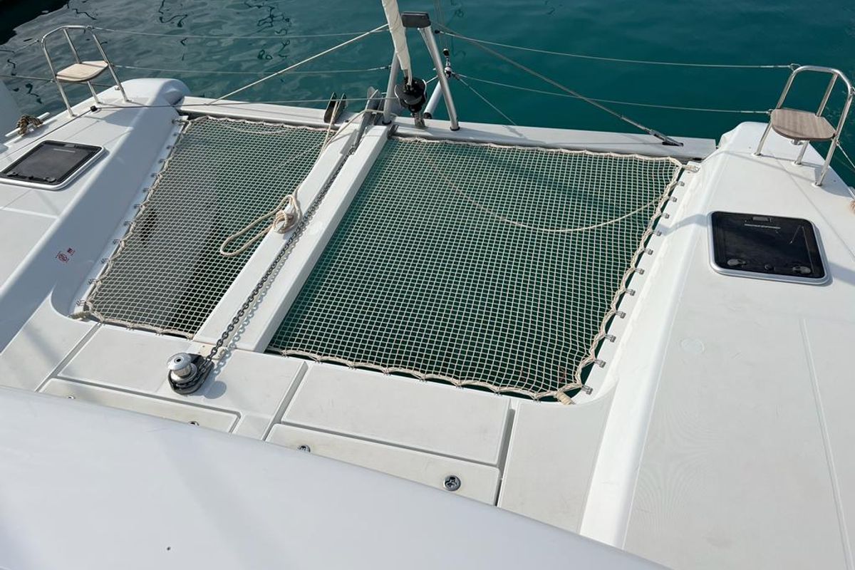 Galley of Sissi, a Lagoon 42 catamaran at Capo d'Orlando, Italy
