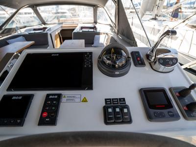 Cockpit of Mila Felice, a Hanse Yachts Hanse 548 sailboat at Seget Donji, Croatia