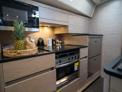 Galley of Mila Felice, a Hanse Yachts Hanse 548 sailboat at Seget Donji, Croatia