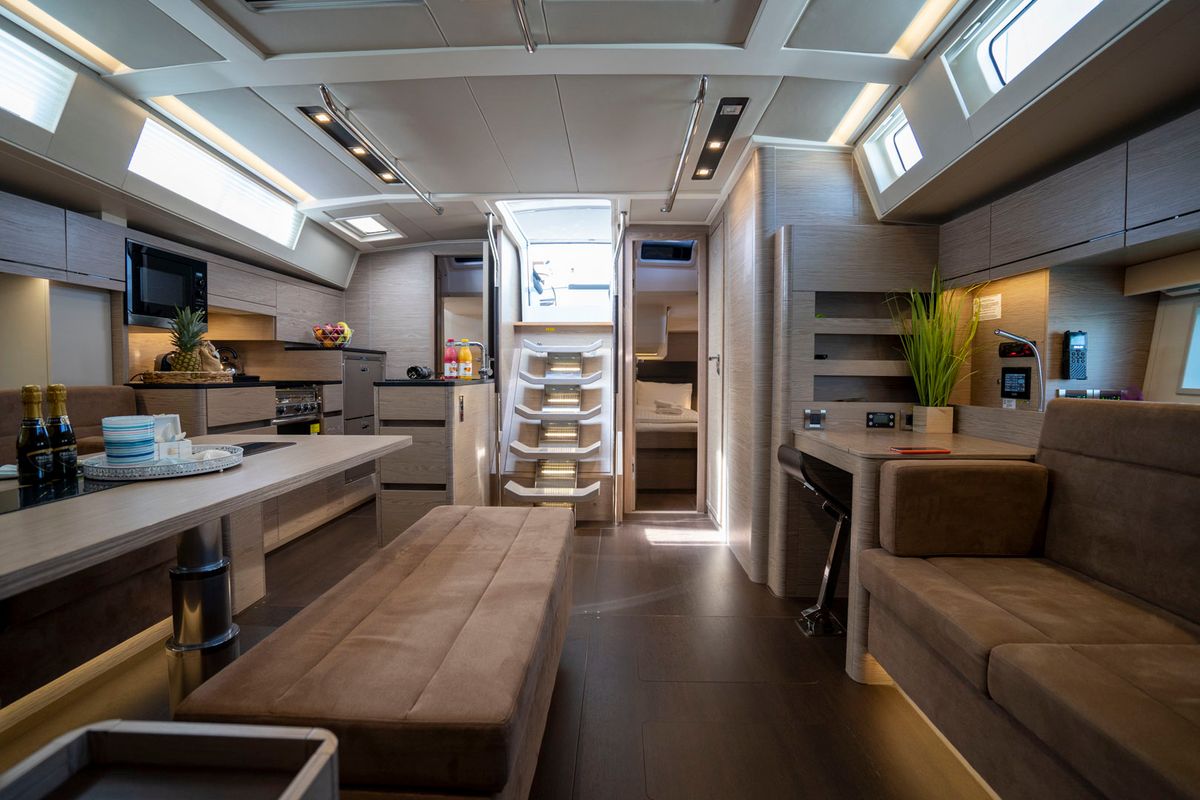 Salon of Mila Felice, a Hanse Yachts Hanse 548 sailboat at Seget Donji, Croatia