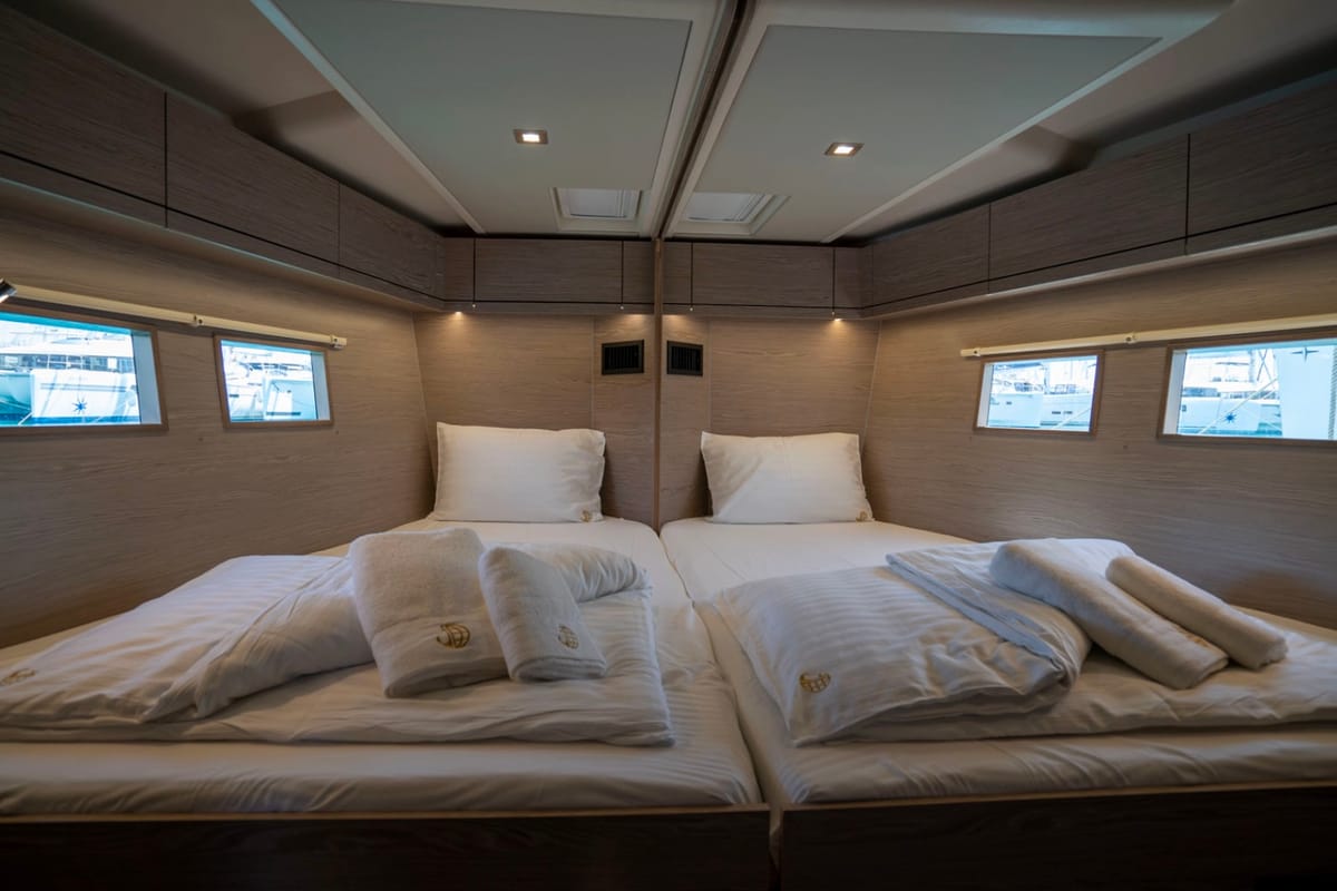 Cabin on Mila Felice, a Hanse Yachts Hanse 548 sailboat at Seget Donji, Croatia