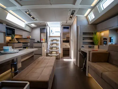 Salon of Mila Felice, a Hanse Yachts Hanse 548 sailboat at Seget Donji, Croatia