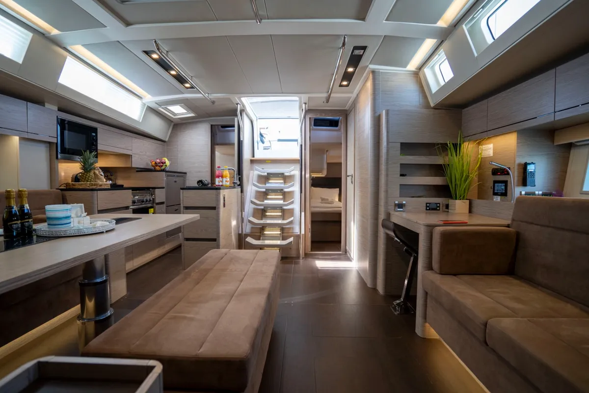 Salon of Mila Felice, a Hanse Yachts Hanse 548 sailboat at Seget Donji, Croatia
