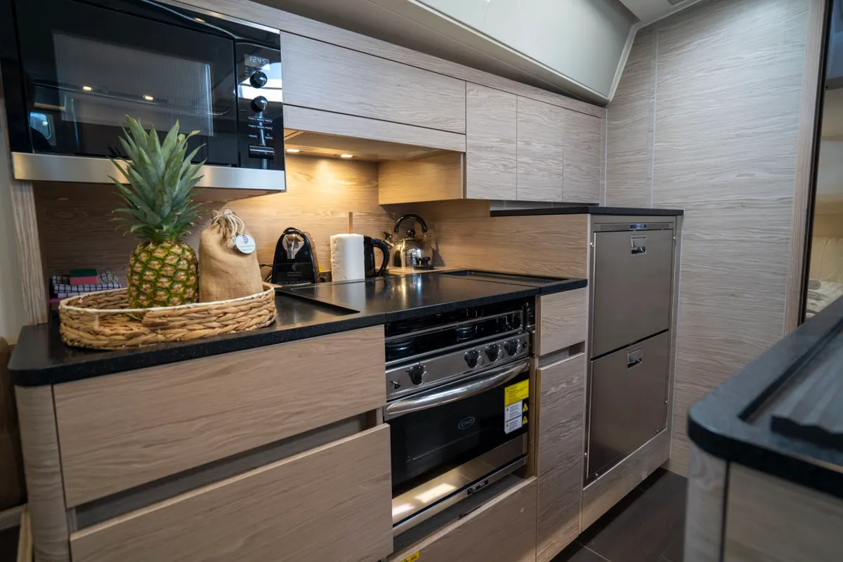 Galley of Mila Felice, a Hanse Yachts Hanse 548 sailboat at Seget Donji, Croatia