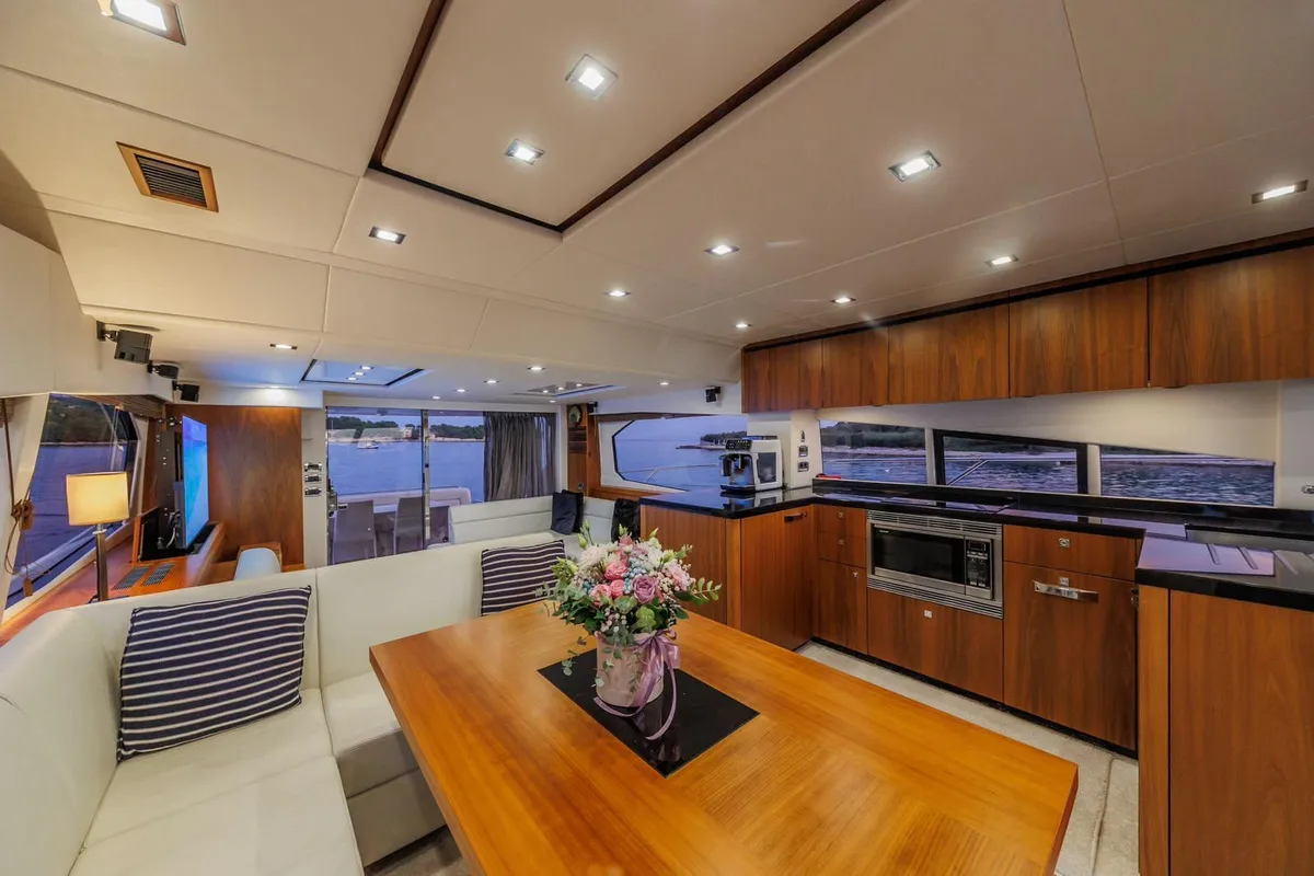 Salon of 2 Drunk, a Sunseeker Manhattan 63 yacht at Seget Donji, Croatia