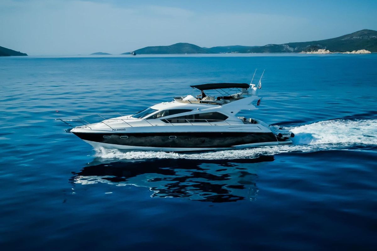 Exterior view of 2 Drunk, a Sunseeker Manhattan 63 yacht at Seget Donji, Croatia