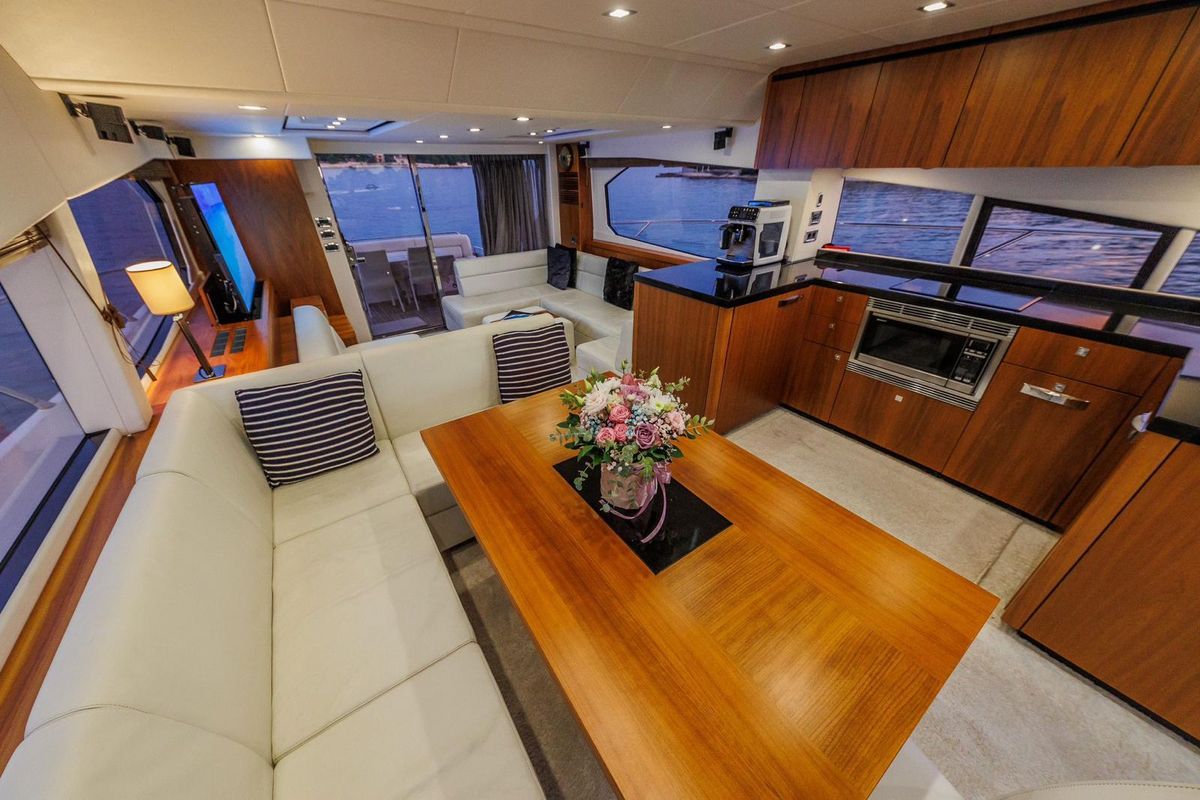 Salon of 2 Drunk, a Sunseeker Manhattan 63 yacht at Seget Donji, Croatia