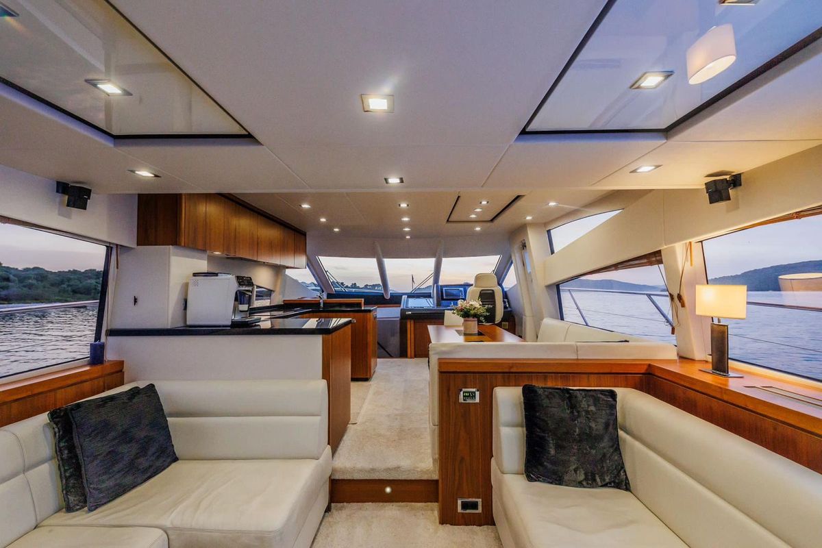 Salon of 2 Drunk, a Sunseeker Manhattan 63 yacht at Seget Donji, Croatia
