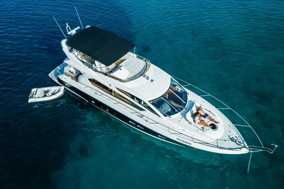 Exterior view of 2 Drunk, a Sunseeker Manhattan 63 yacht at Seget Donji, Croatia