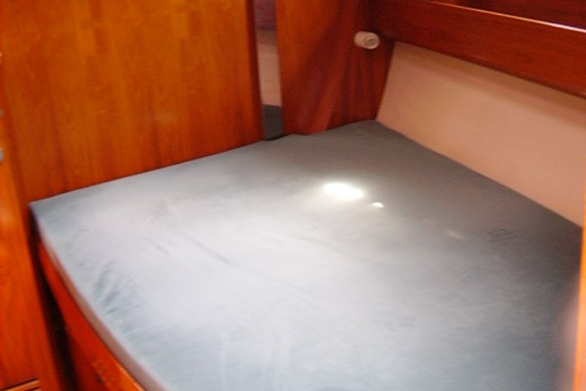 Cabin on Sweet Sue II, a Jeanneau Sun Odyssey 47 sailboat at Athens, Greece