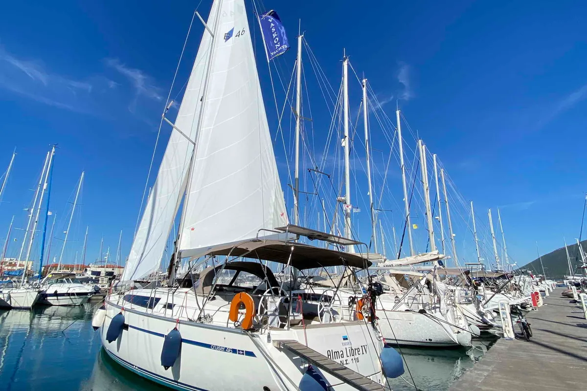 ALMA LIBRE IV, a Bavaria Bavaria Cruiser 46 sailboat at Municipal Unit of Lefkada, Greece