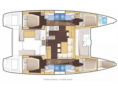 Floor plan of Tigre, a Lagoon 46 catamaran at Seychelles, Eden Island Marina, Seychelles