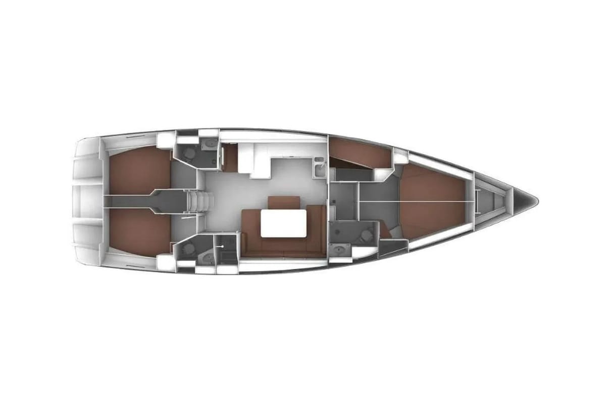 Floor plan of Vivi, a Bavaria 51 Cruiser sailboat at Municipal Unit of Lefkada, Greece