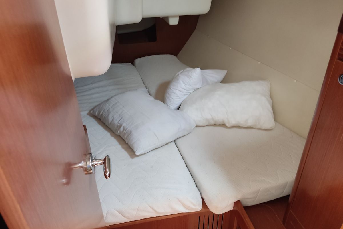 Cabin on Marilou, a Beneteau Oceanis 34 sailboat at Municipal Unit of Nea Peramos, Greece