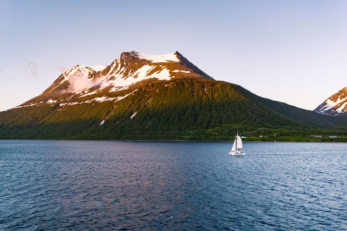 Exterior view of Arctic Wonder, a Bali 4.6 catamaran at Tromsø, Norway
