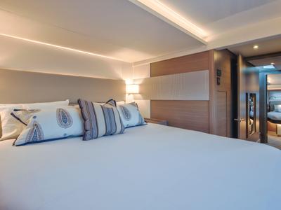 Cabin on So Blue, a Leopard 53 PC catamaran at Grimaud, France