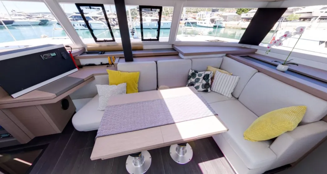 Salon of Magic Summer, a Fountaine Pajot Astrea 42 catamaran at Seget Donji, Croatia
