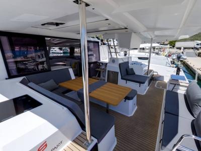 Deck of Magic Summer, a Fountaine Pajot Astrea 42 catamaran at Seget Donji, Croatia
