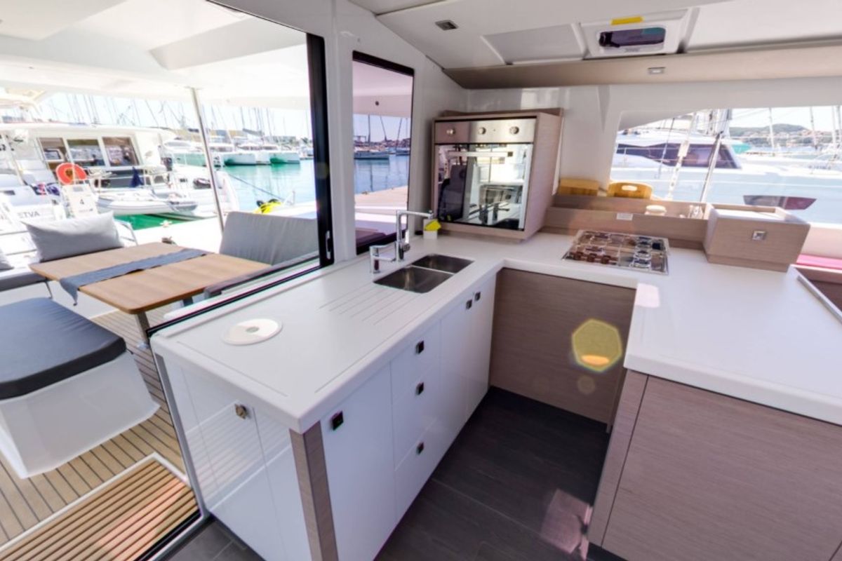 Galley of Magic Summer, a Fountaine Pajot Astrea 42 catamaran at Seget Donji, Croatia