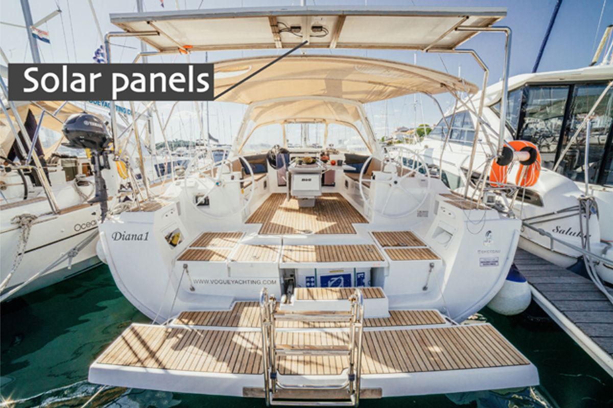 Deck of Diana, a Beneteau Oceanis 45 sailboat at Grad Šibenik, Croatia