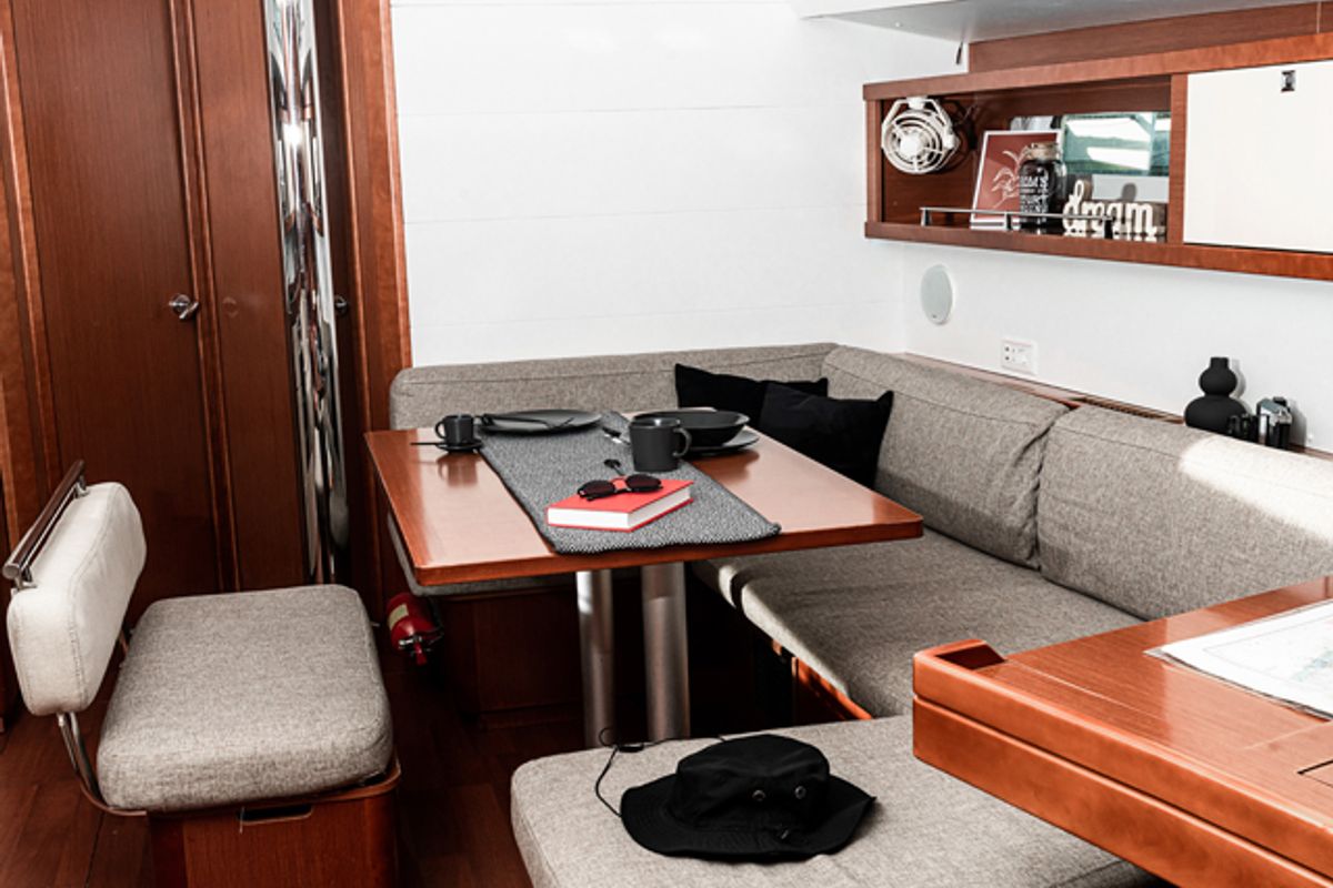 Salon of Diana, a Beneteau Oceanis 45 sailboat at Grad Šibenik, Croatia