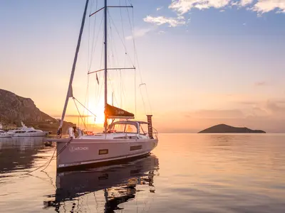 Exterior view of Lena, a Beneteau Oceanis 46.1 sailboat at Kos, Greece