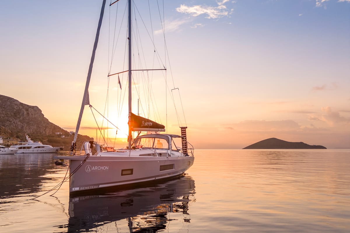 Exterior view of Lena, a Beneteau Oceanis 46.1 sailboat at Kos, Greece