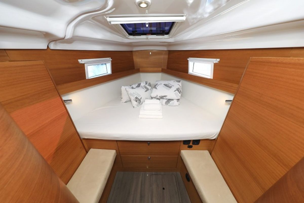 Cabin on Ianira, a Elan Impression 45.1 sailboat at Grad Biograd na Moru, Croatia
