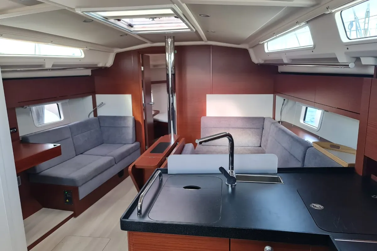 Galley of Mystique, a Hanse Yachts Hanse 418 sailboat at Municipal Unit of Ellomenos, Greece
