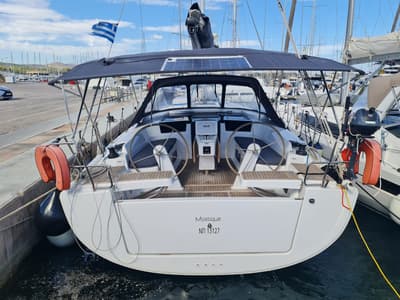 Cockpit of Mystique, a Hanse Yachts Hanse 418 sailboat at Municipal Unit of Ellomenos, Greece