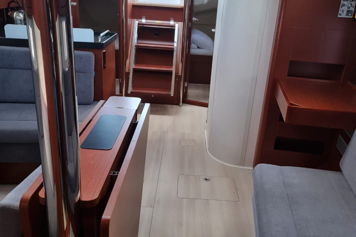 Salon of Mystique, a Hanse Yachts Hanse 418 sailboat at Municipal Unit of Ellomenos, Greece