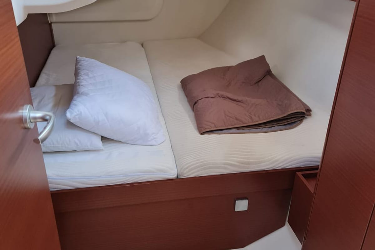 Cabin on Mystique, a Hanse Yachts Hanse 418 sailboat at Municipal Unit of Ellomenos, Greece