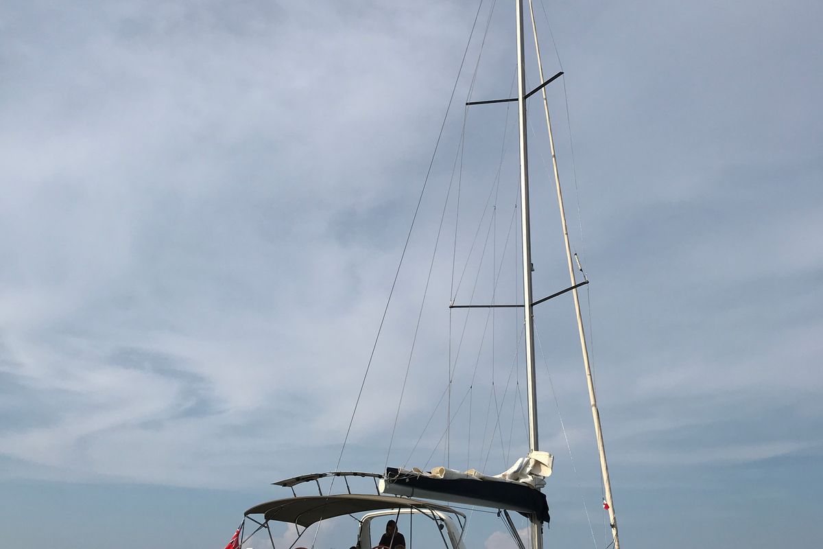 Exterior view of Darwin, a Beneteau Oceanis 50 sailboat at Municipal Unit of Ellomenos, Greece