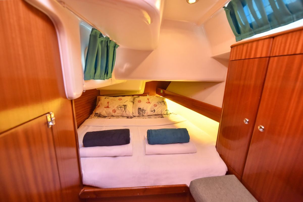 Cabin on Sahbaz, a Bavaria 44 sailboat at Fethiye, Turkey