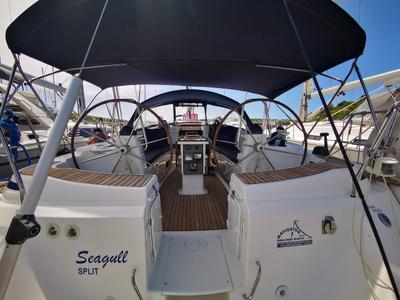 Cockpit of Sea Gull, a Bavaria 44 sailboat at Primošten, Croatia