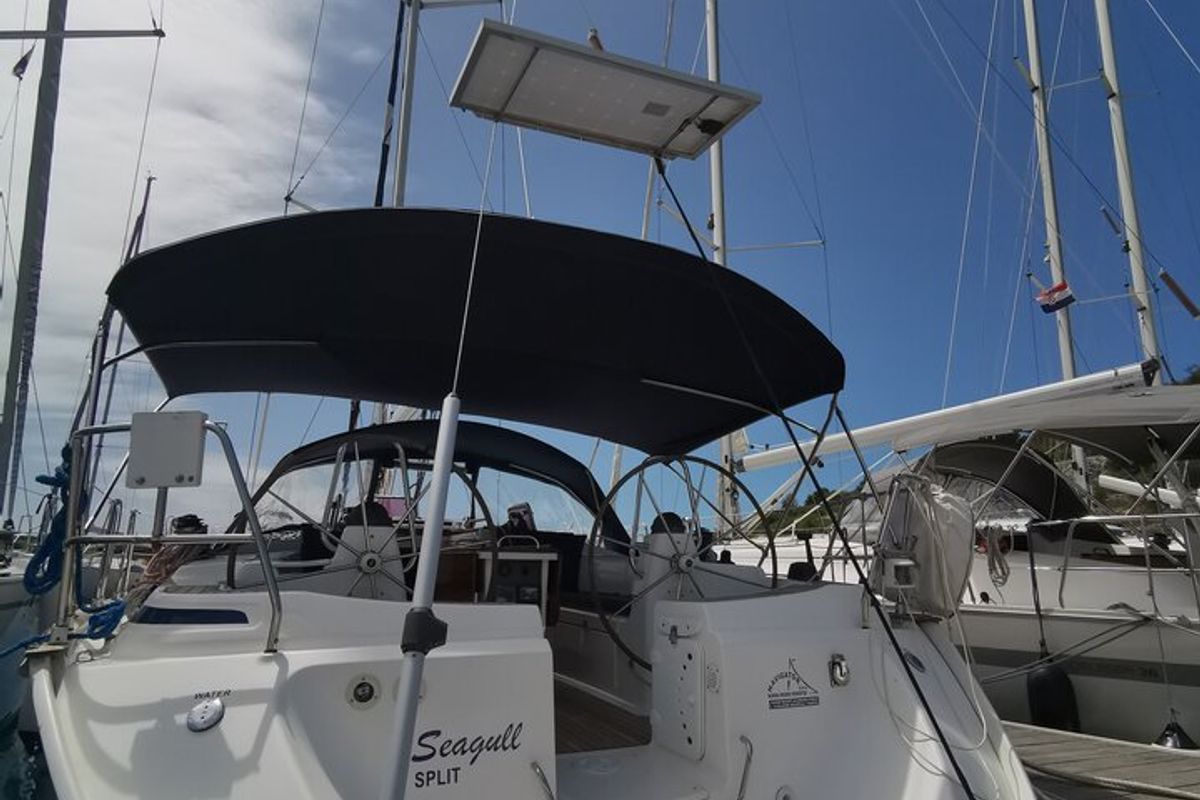 Deck of Sea Gull, a Bavaria 44 sailboat at Primošten, Croatia